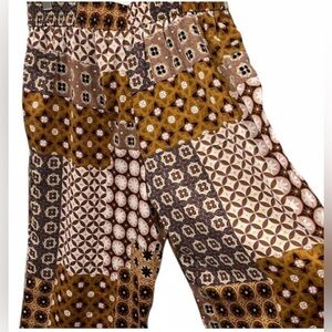 DREW Anthropologie Brown and lilac Patterned women’s  flowy Pants